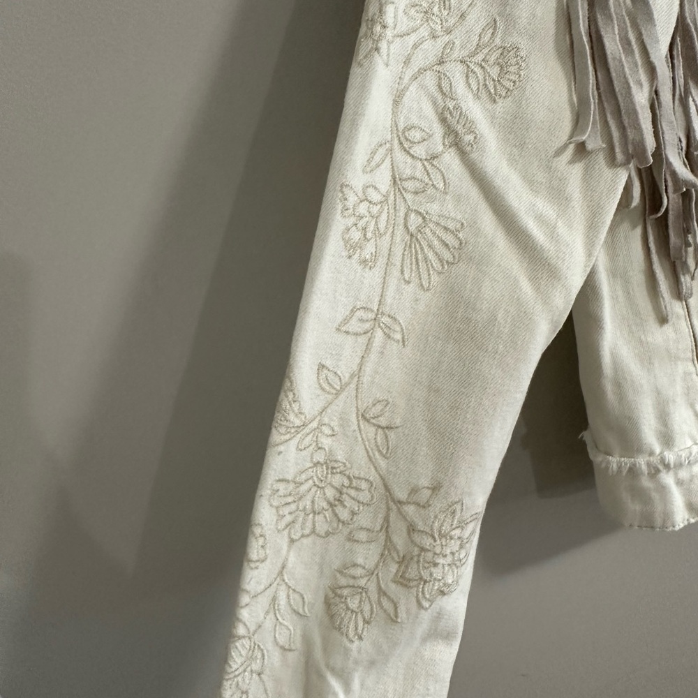 Scully Cream Fringe Jean Jacket - Picture 3 of 6